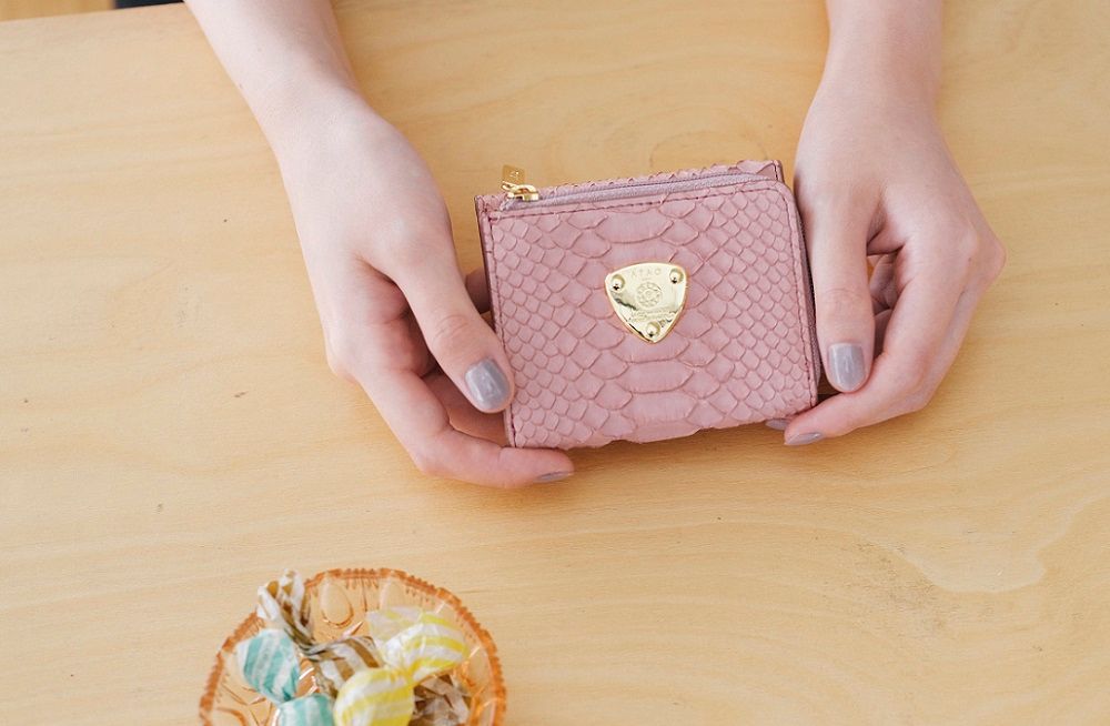 アタオ コインケース キーケース レザー シボ革 ピンク レディース