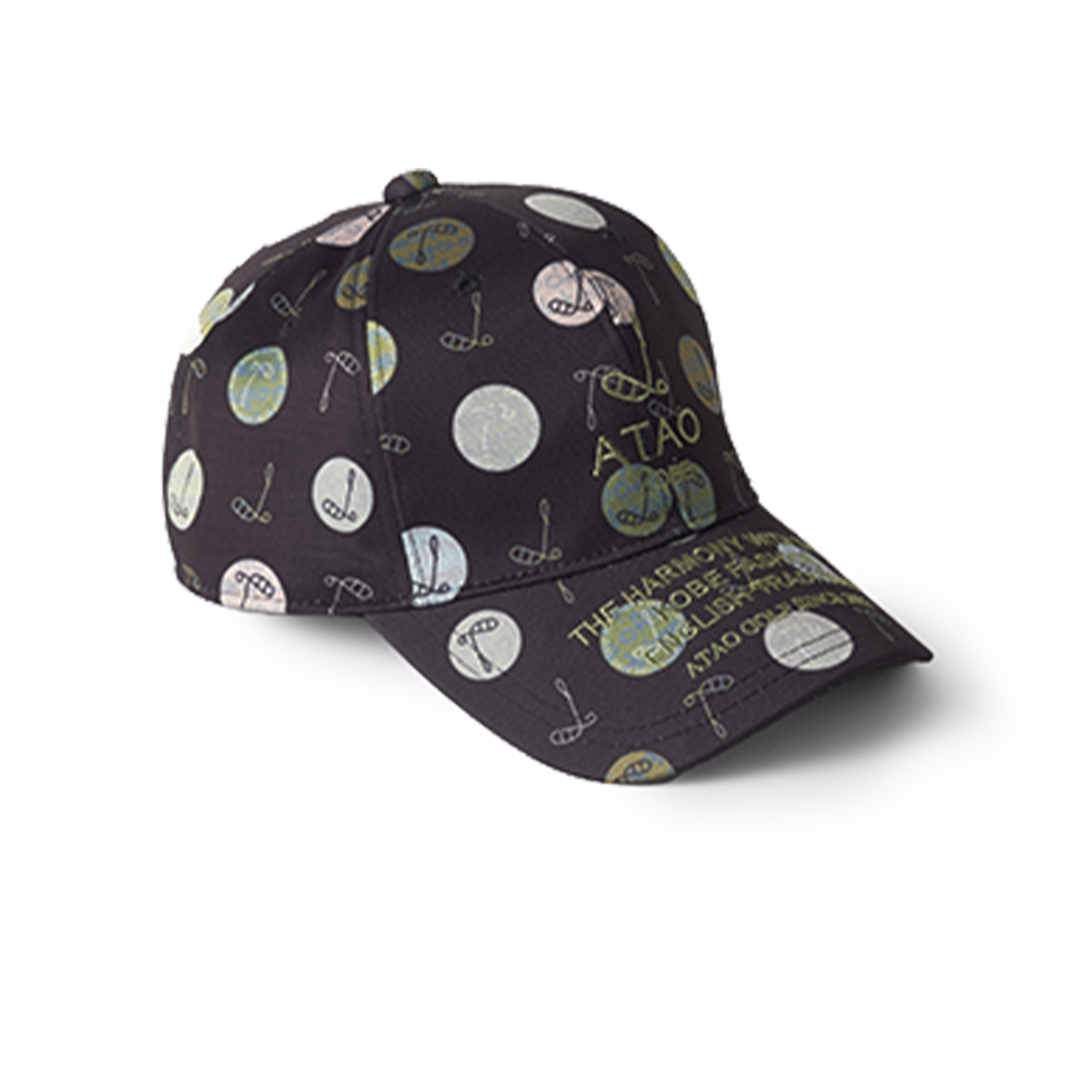 キャップ(ハーモニードットライン)/ATAOゴルフ/ブラック