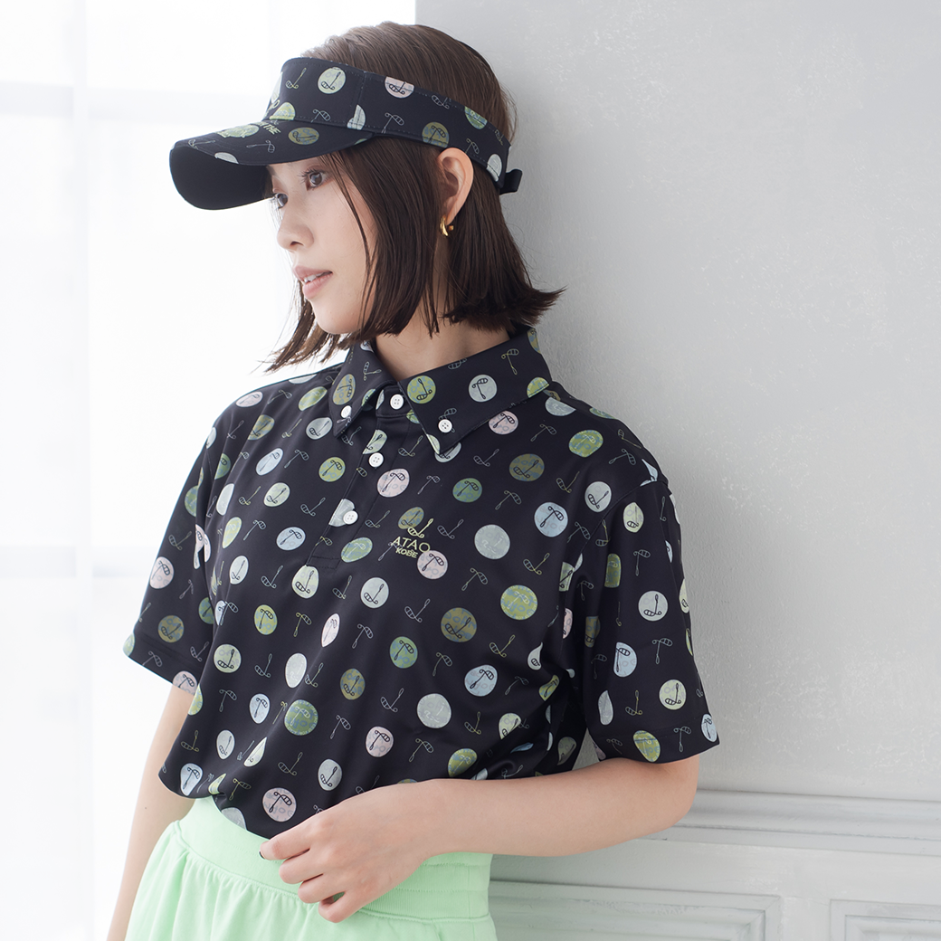 バイザー(ハーモニードットライン)/ATAOゴルフ/ブラック