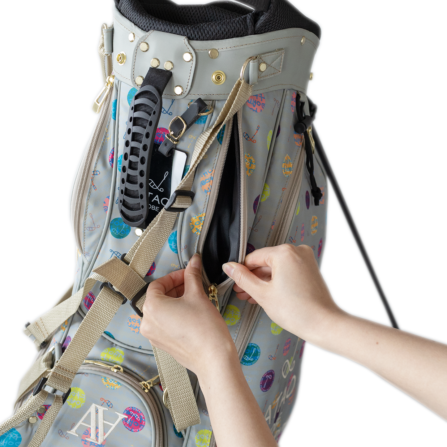 キャディーバッグ(ハーモニードットライン)/ATAOゴルフ/ブラック