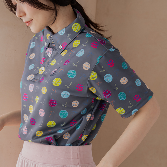 ポロシャツ(ハーモニードットライン)/ATAOゴルフ/トゥルーグレー