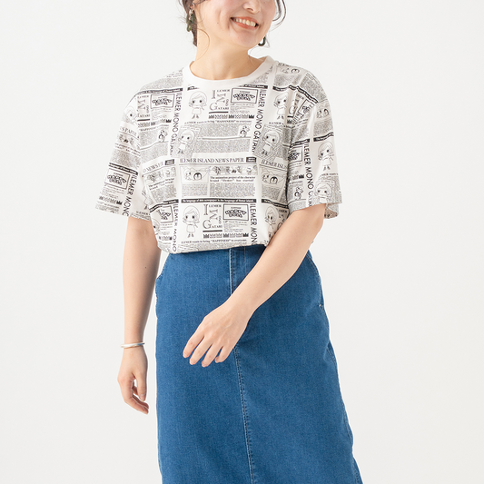 ニュースペーパー柄・Tシャツ(フリー)