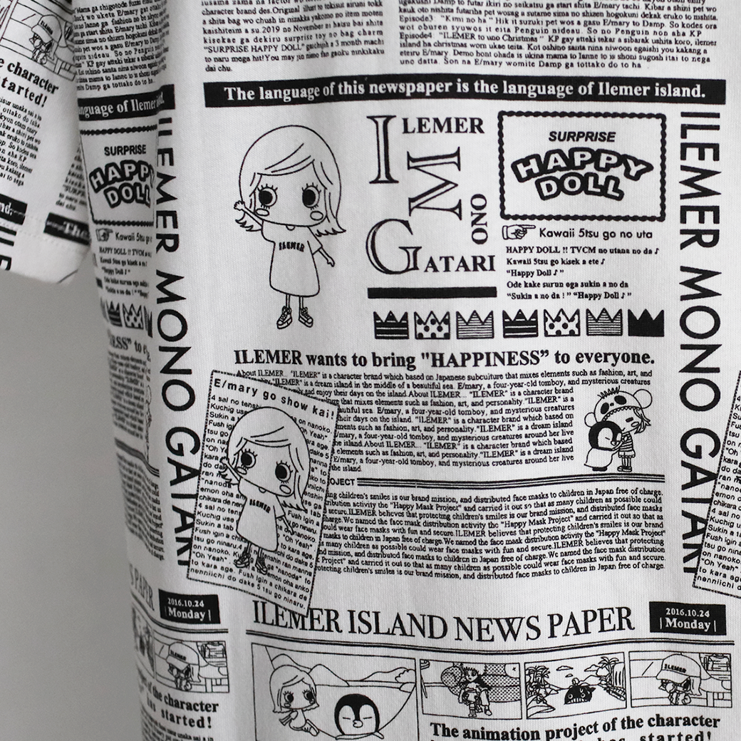 ニュースペーパー柄・Tシャツ(フリー)