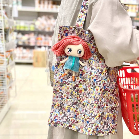 ハッピードール柄(エコバッグ・ナップサック)