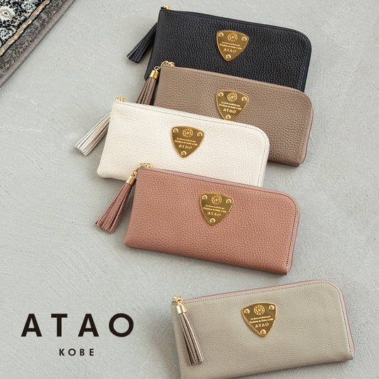 超歓迎【美品】アタオ　ATAO リモ　ロージーラベンダー　ラウンドジップ　L字型長財布 小物