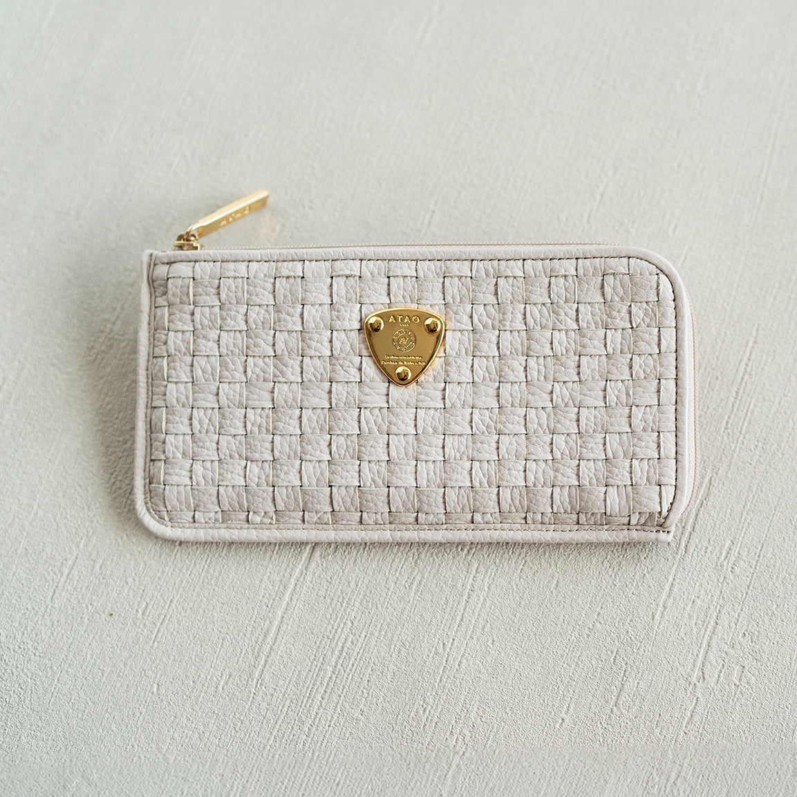 【ATAO】長財布　slimo(スリモ)・メッシュ ライラック フラッグメントケースのようなイントレチャートの長財布｜slimo(スリモ
